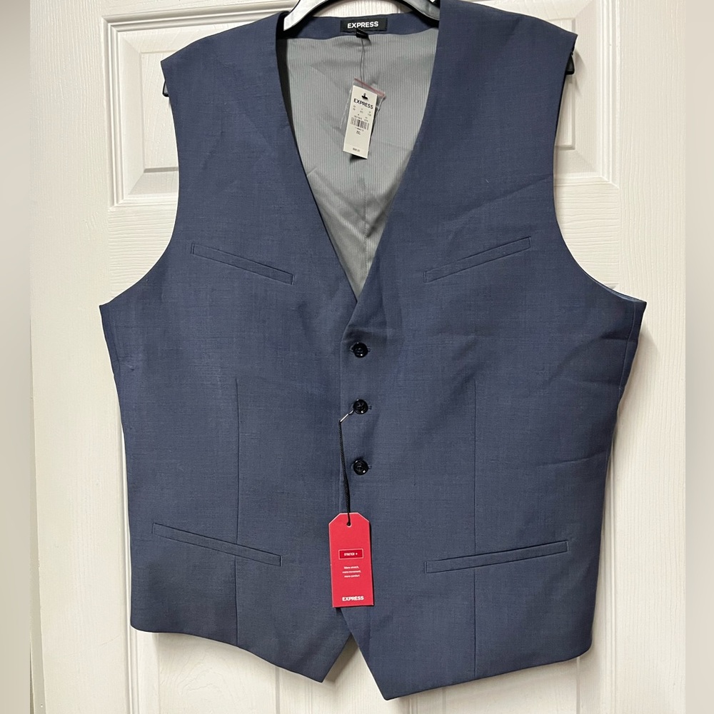 Express men’s blue suit vest
